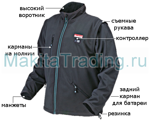 аккумуляторная куртка с обогревом makita CJ100D