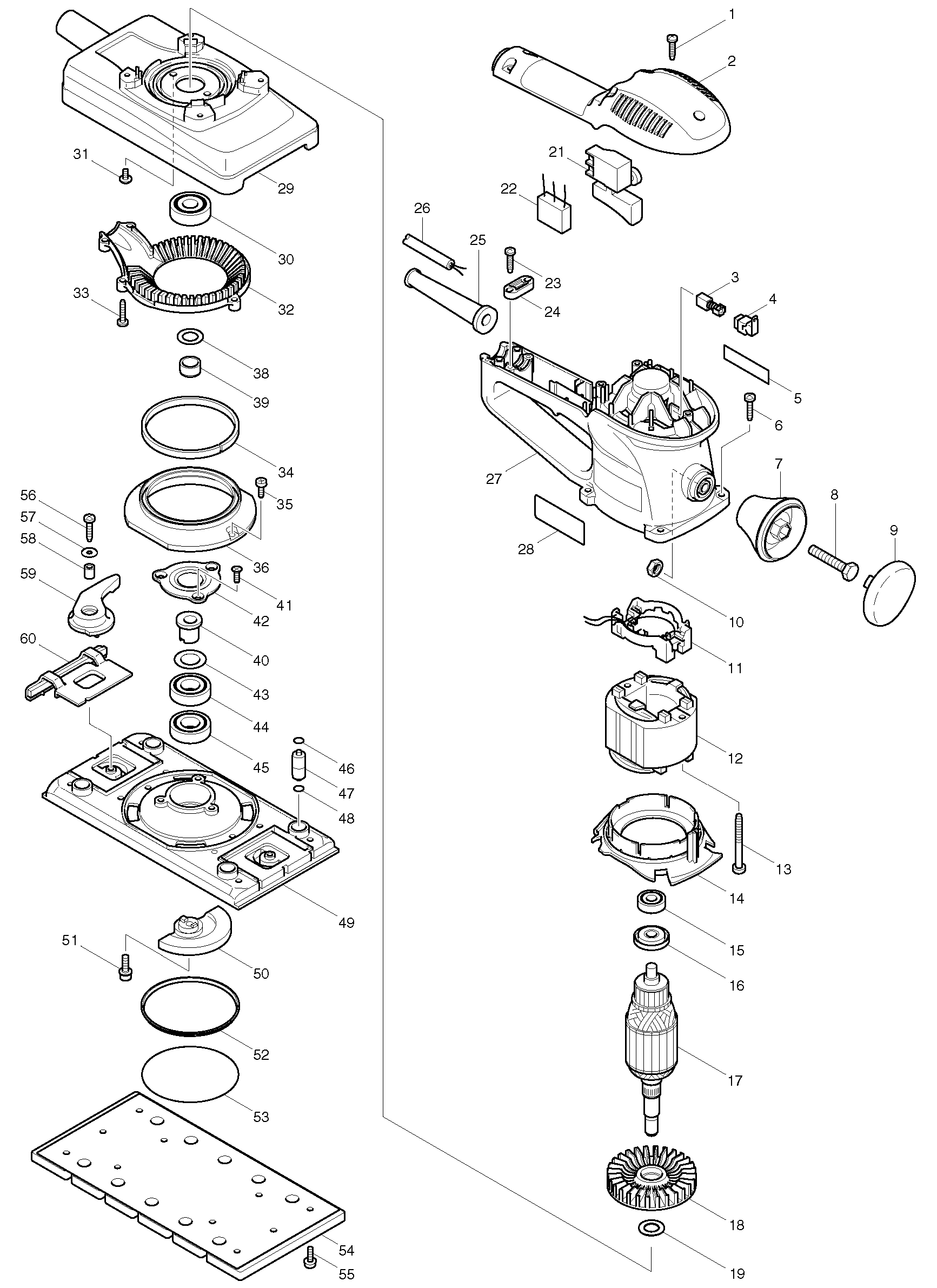 запчасти для makita BO4901