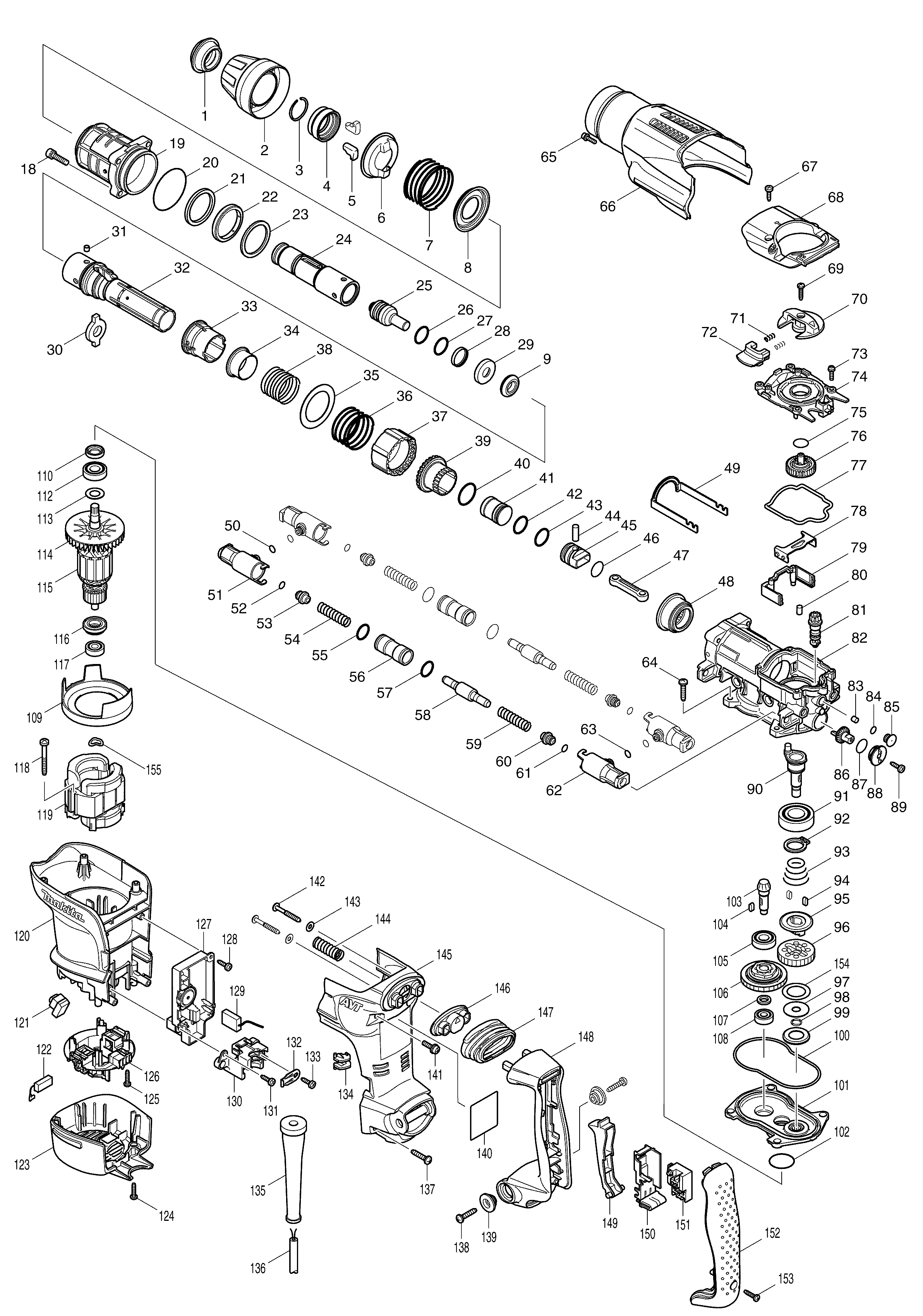 запчасти для makita HR3541FC