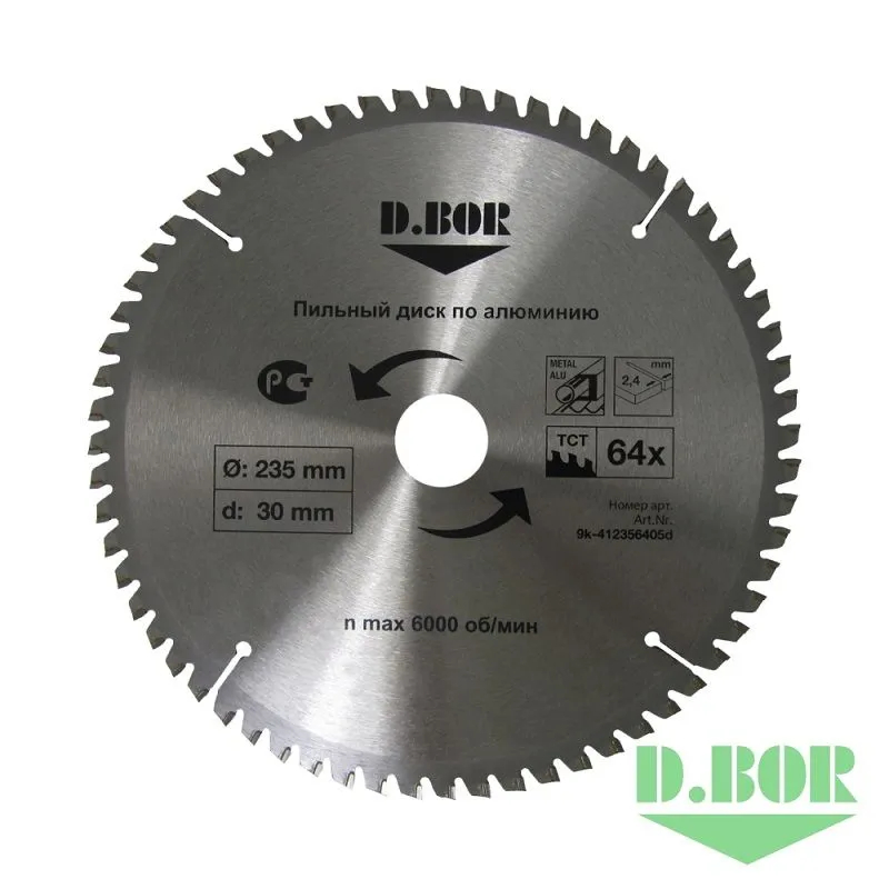 Пильный диск по алюминию, 210 х 30(25,4) Z54 D.BOR D-9K-412105405D