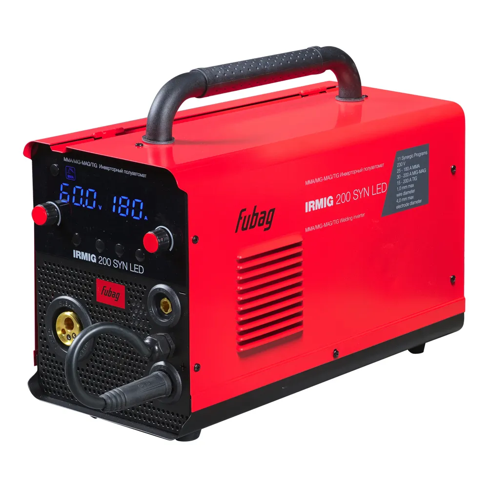 Полуавтомат сварочный инверторный FUBAG IRMIG 200 SYN LED с горелкой 250 А в комплекте (646404)