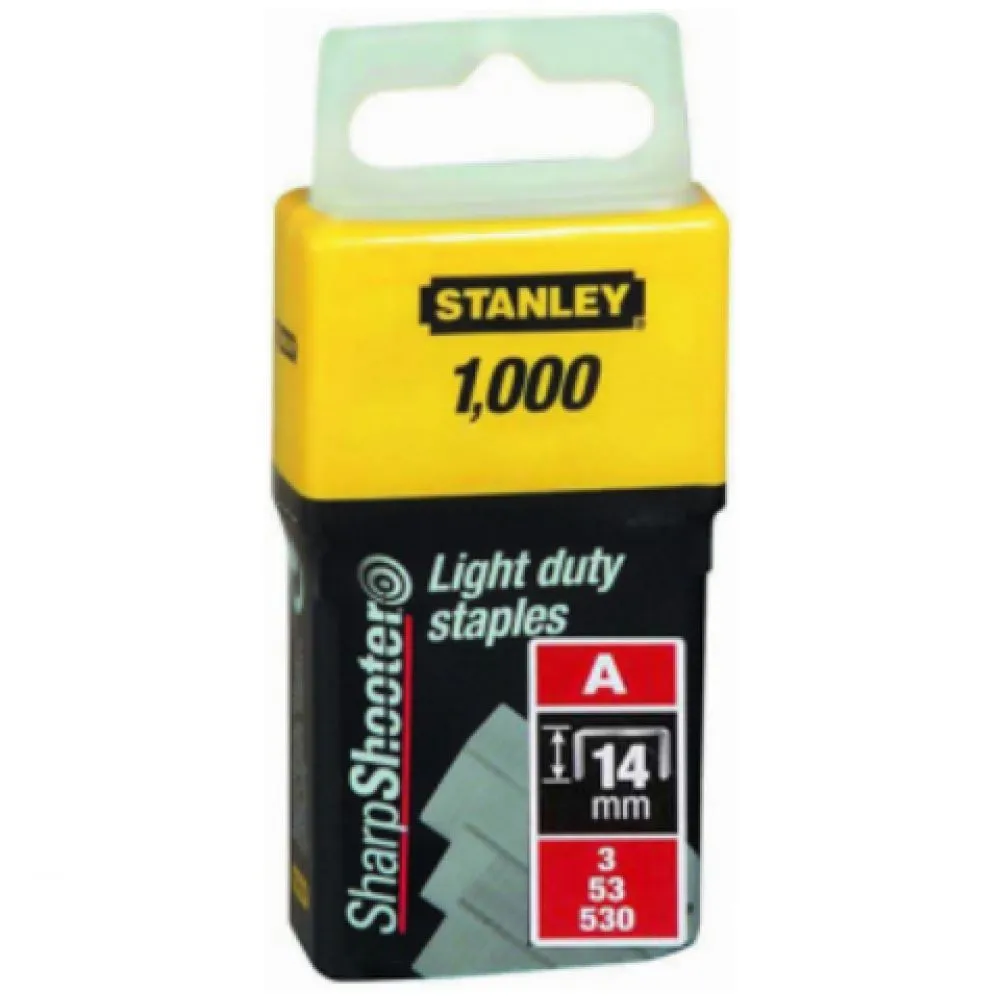 Скоба для степлера Light Duty STANLEY 1-TRA209T, тип A (5/53/530) 14 мм/9/16х1000 шт