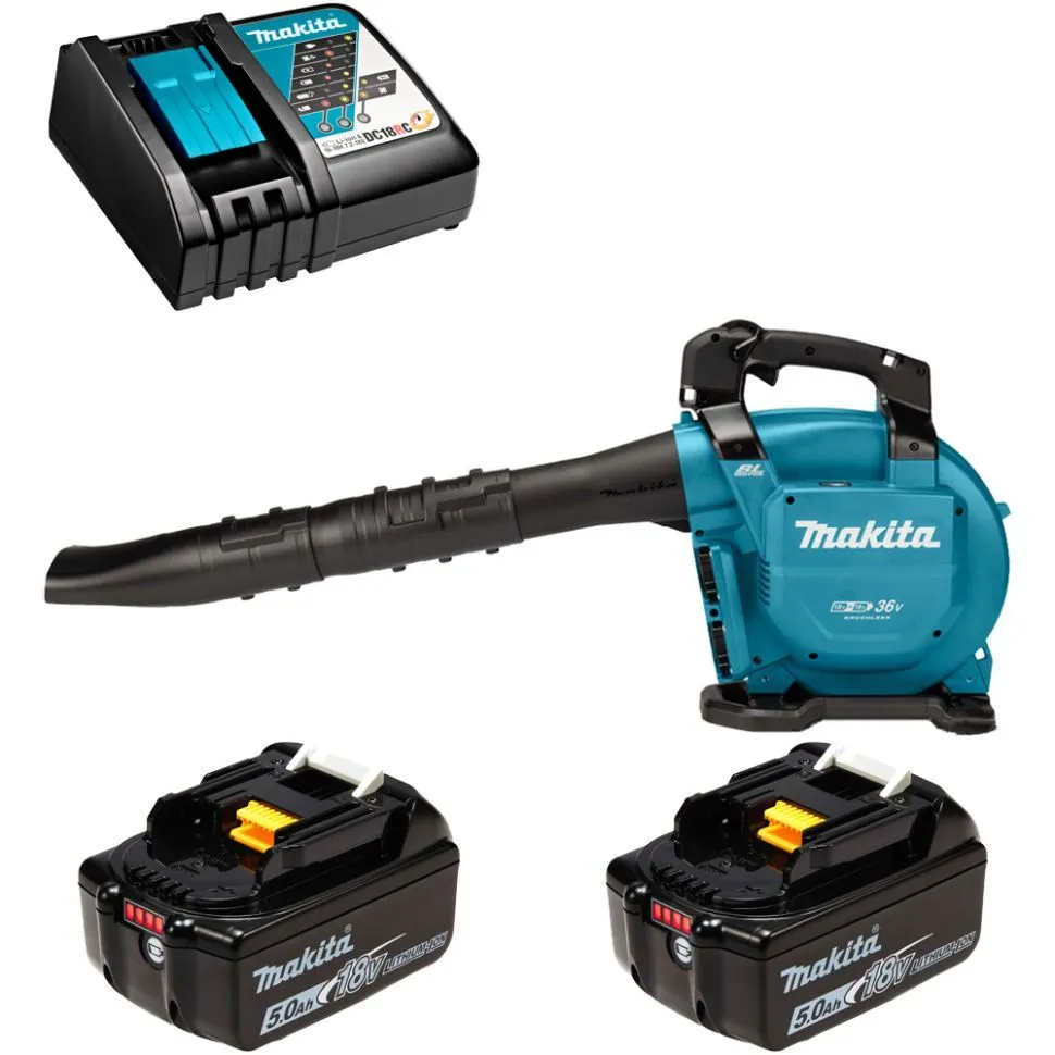 Аккумуляторная воздуходувка Makita DUB363ZV+ батарея BL1850B 2шт + зарядка DC18RC