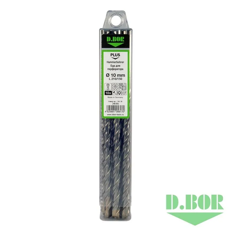 Набор буров SDS-plus 4PLUS 6*150/210 (10 шт.) D.BOR 61000
