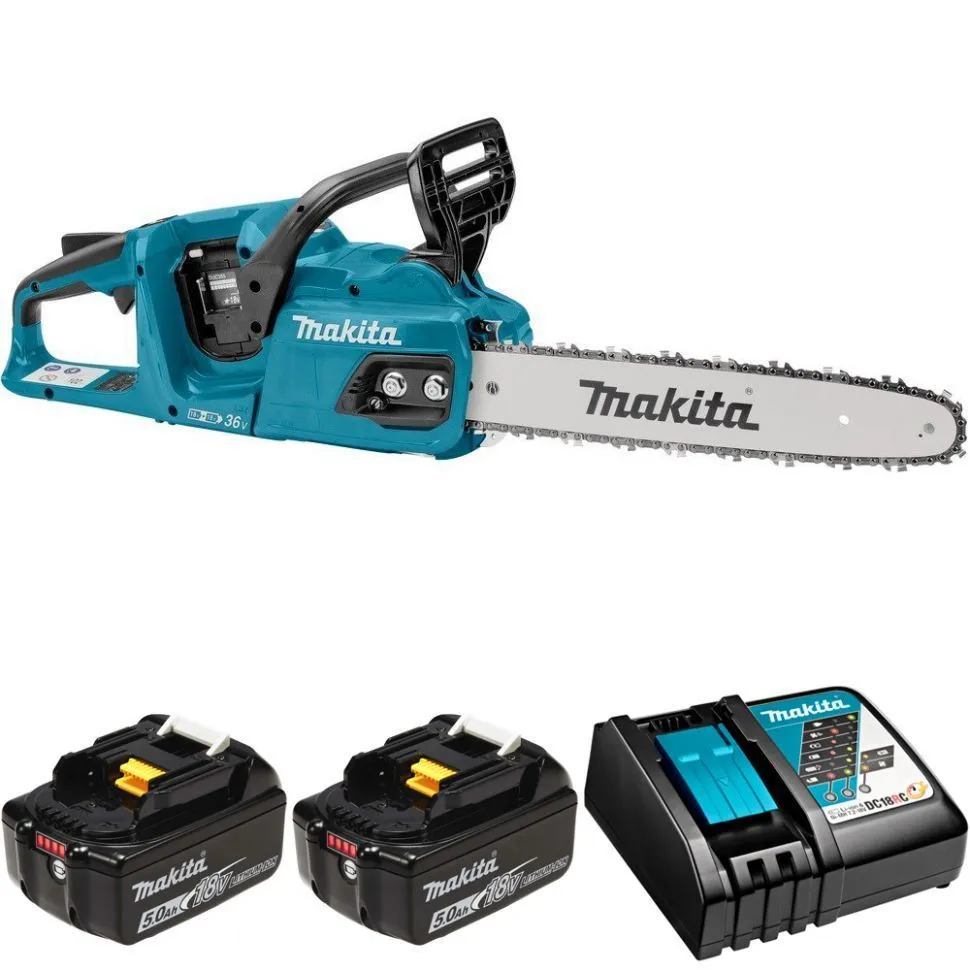 Аккумуляторная цепная пила Makita DUC355Z + батарея BL1850B 2шт + зарядка