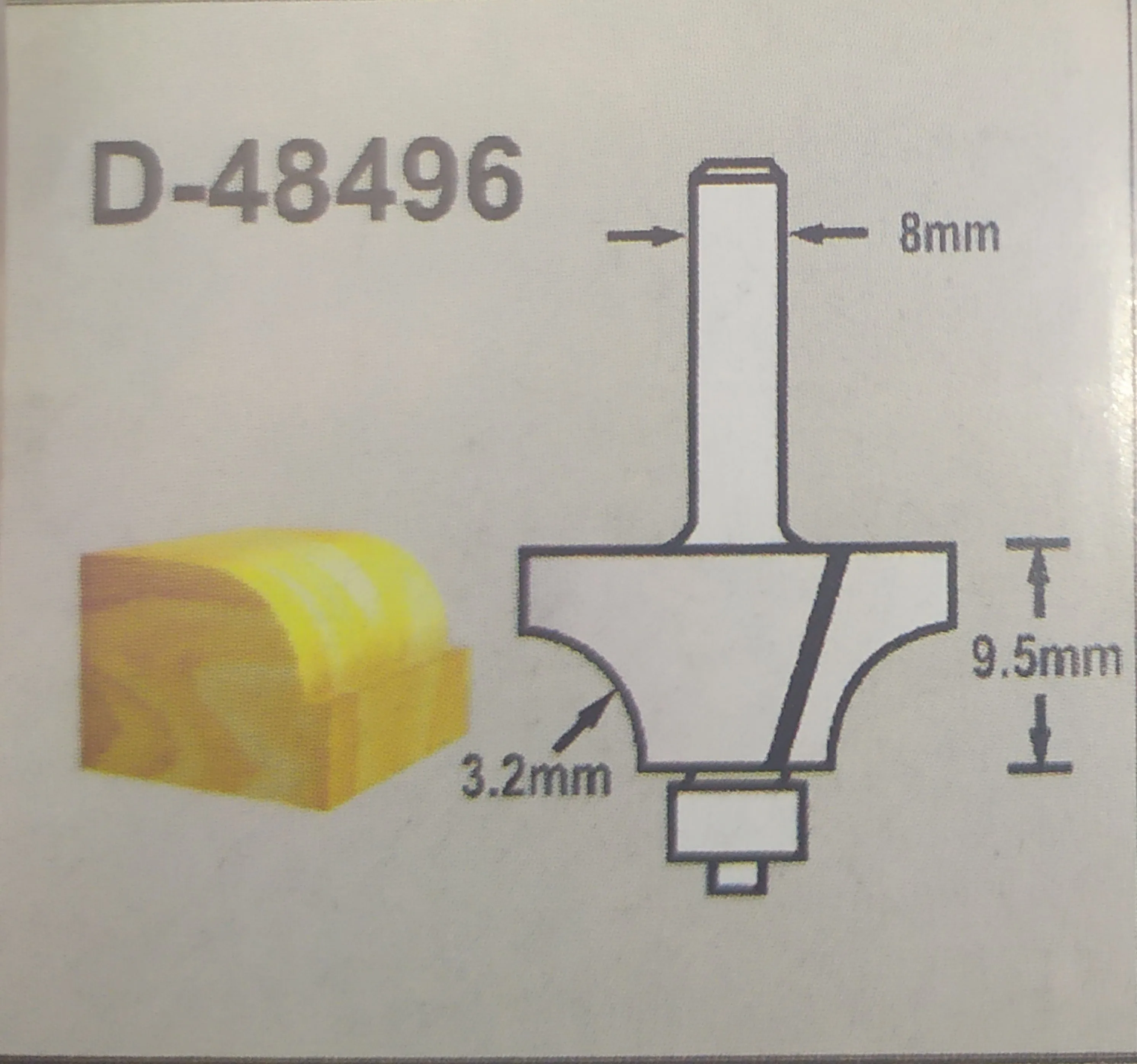 Фреза кромочная калевочная Makita D-48496 51.6x19x10мм