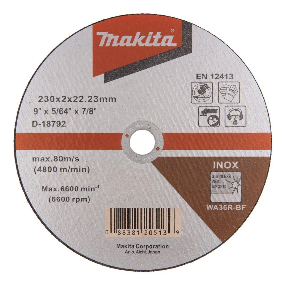 Диск отрезной по нержавеющей стали Makita D-18792