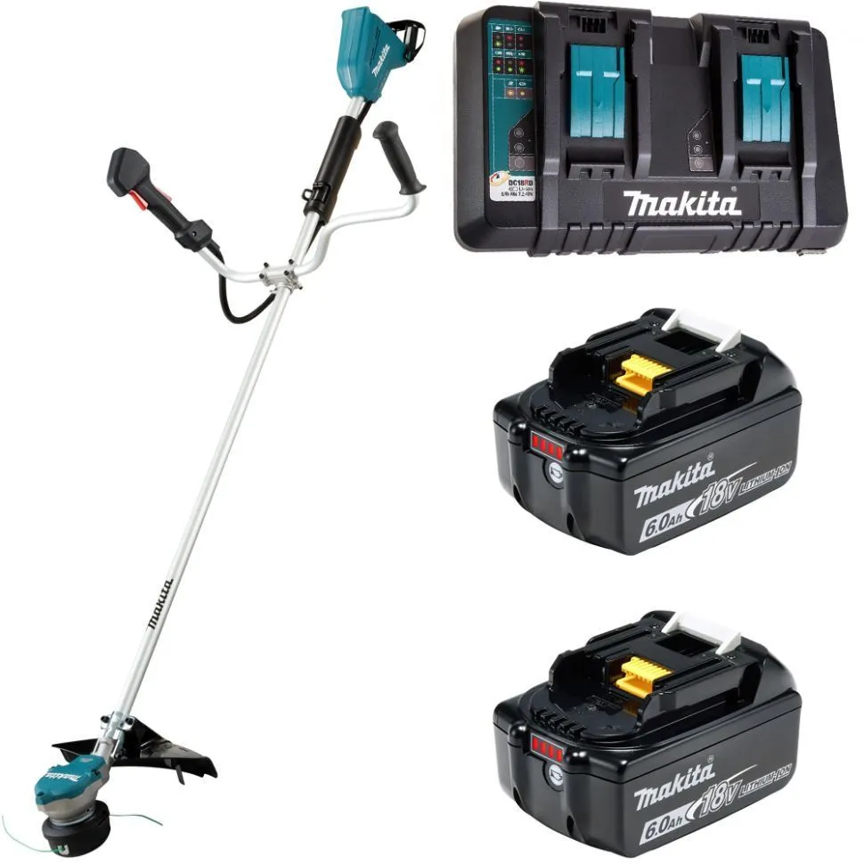 Аккумуляторный триммер Makita DUR368AZ + батарея BL1860B 2шт + зарядка DC18RD