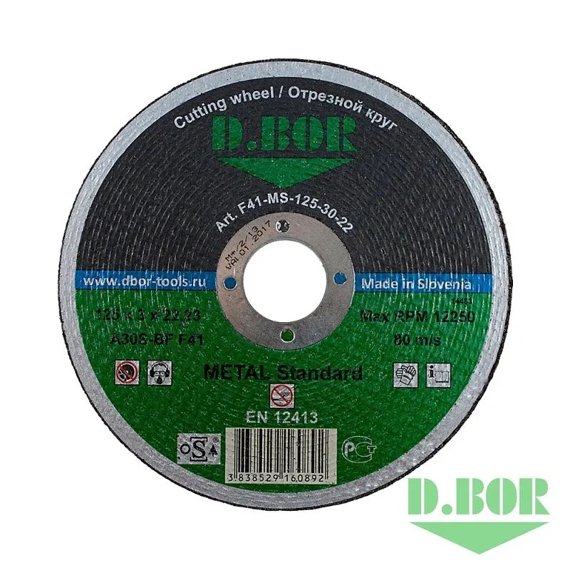 Отрезной диск по металлу METAL Standard A30S-BF, F41, 180 x 3,0 x 22,23 D.BOR D1-F41-MS-180-30-22