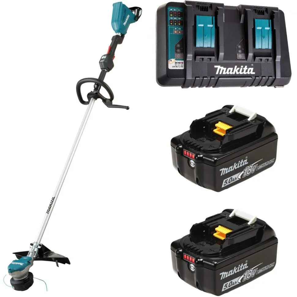 Аккумуляторный триммер Makita DUR368LZ + батарея BL1850B 2шт + зарядка DC18RD