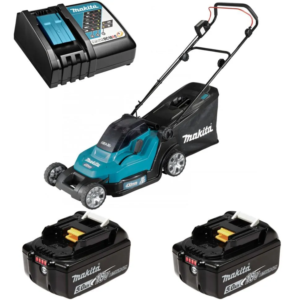 Аккумуляторная газонокосилка Makita DLM432Z + батарея BL1850B 2шт + зарядка DC18RC