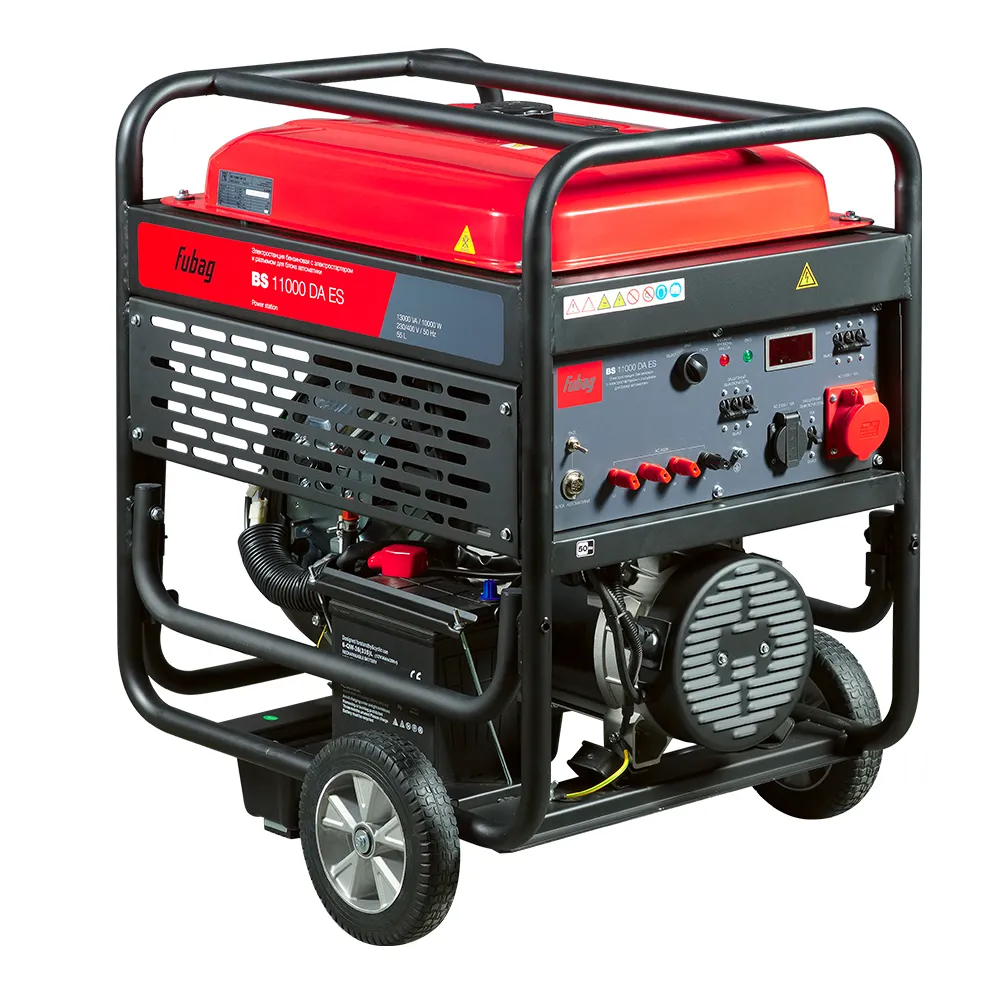 Бензиновый генератор (трехфазный) с электростартером и коннектором автоматики FUBAG BS 11000 DA ES (641054)
