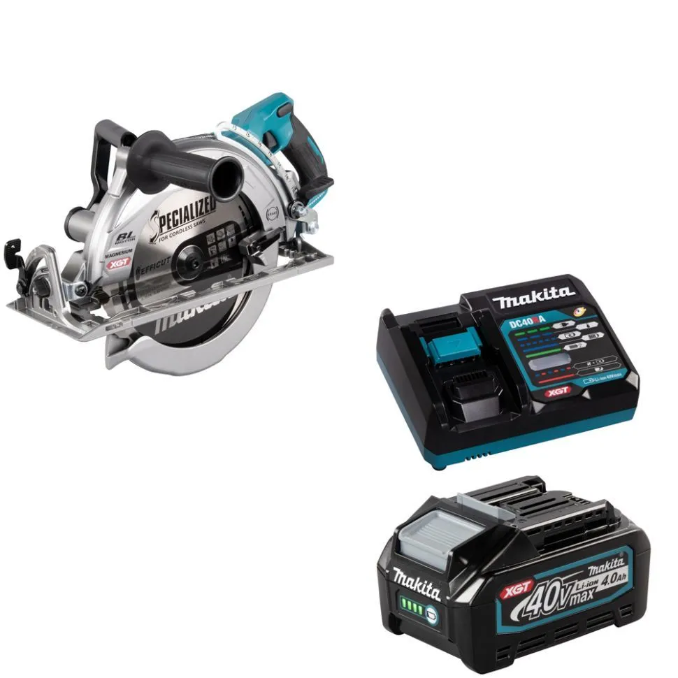 Аккумуляторная дисковая пила XGT Makita RS002GZ + аккумулятор 4 Ач (BL4040) и быстрое зарядное устройство (DC40RA) в подарок