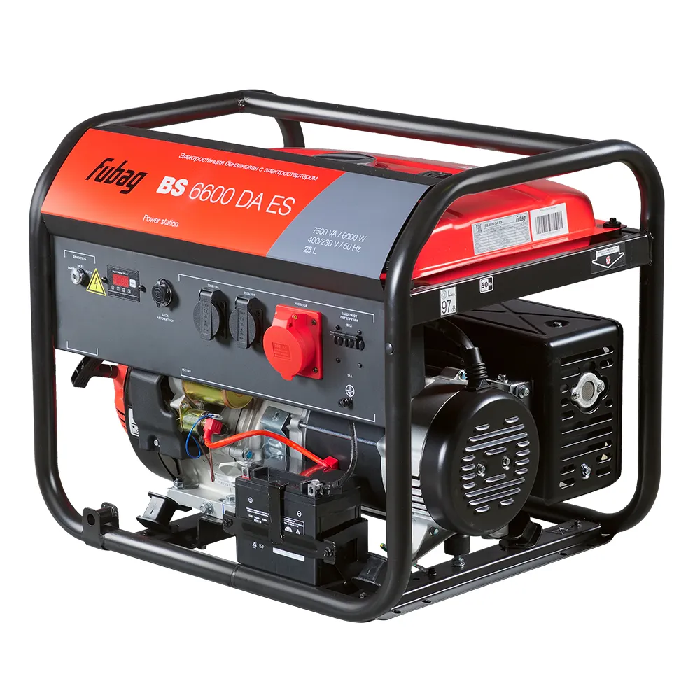 Бензиновый генератор (трехфазный) с электростартером и коннектором автоматики FUBAG BS 6600 DA ES (641693)