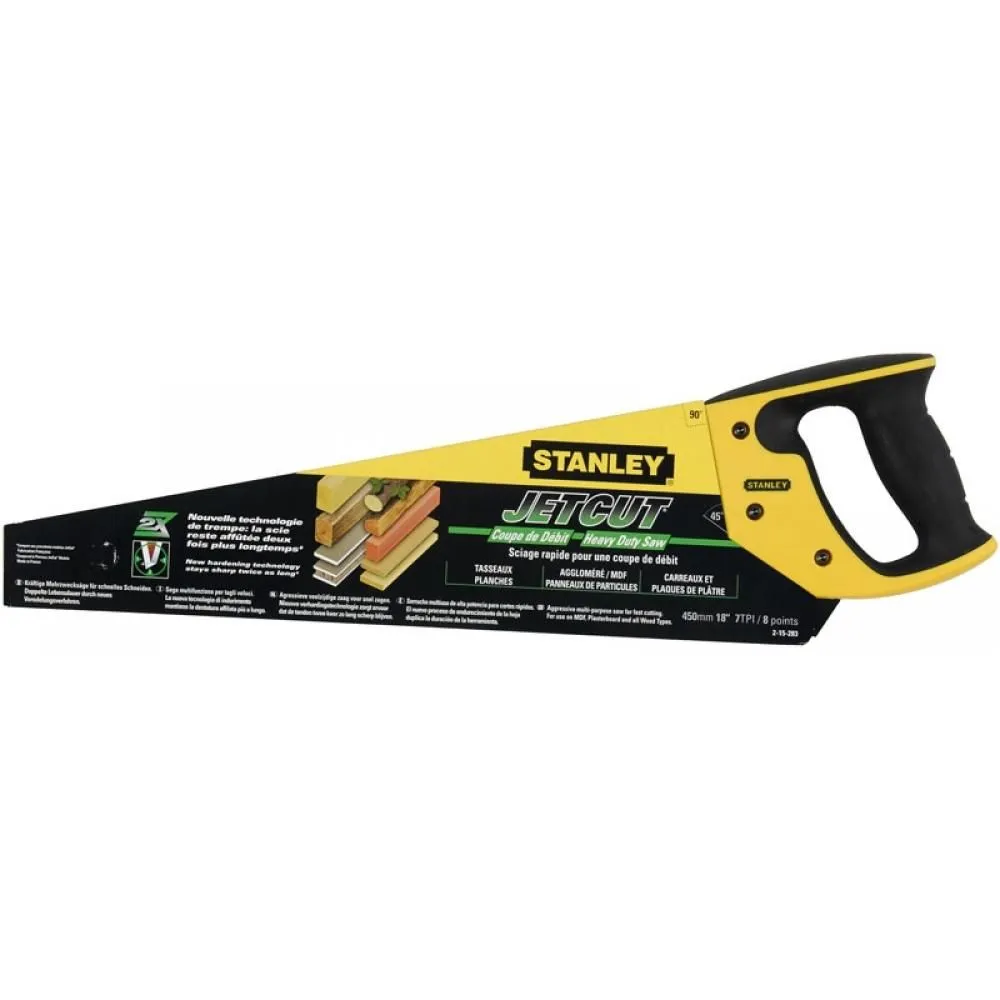 Ножовка по дереву Jet-Cut с закаленным зубом STANLEY 2-15-283 7х450мм