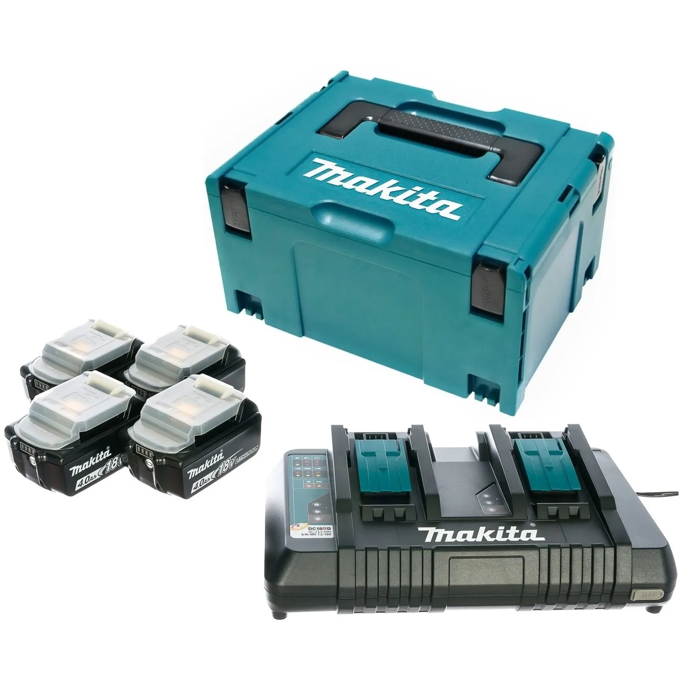 Набор аккумуляторов и зу в кейсе Makita 198489-5