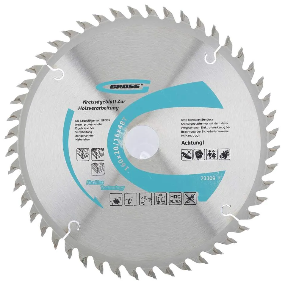Пильный диск по дереву 160 x 20/16 x 48Т GROSS 73309