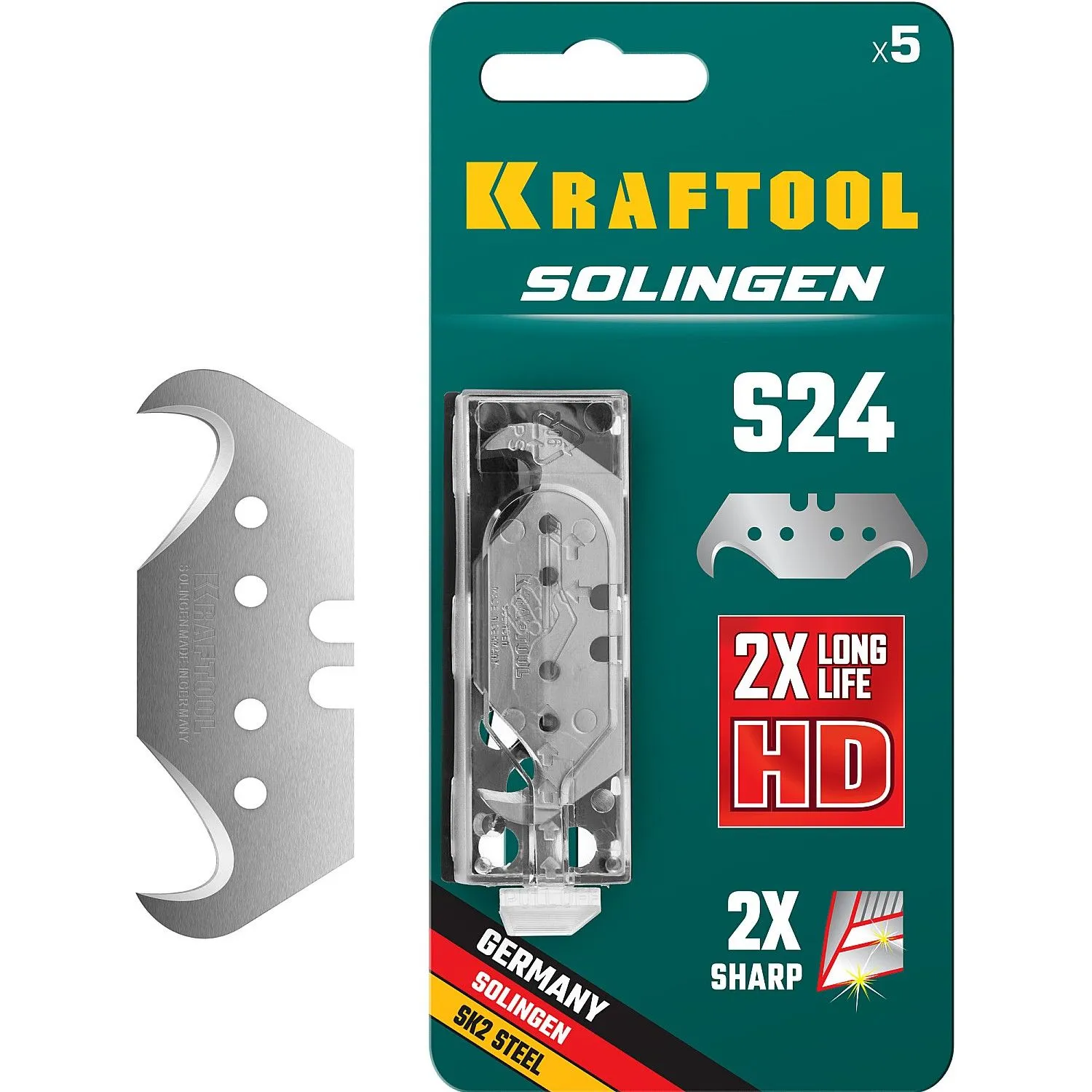 Крюковидные лезвия KRAFTOOL Solingen-S24, 5 шт, (09643-S5)