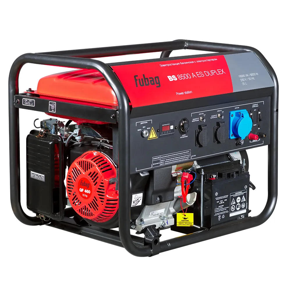 Бензиновый генератор с электростартером и коннектором автоматики FUBAG BS 8500 A ES DUPLEX (641089)