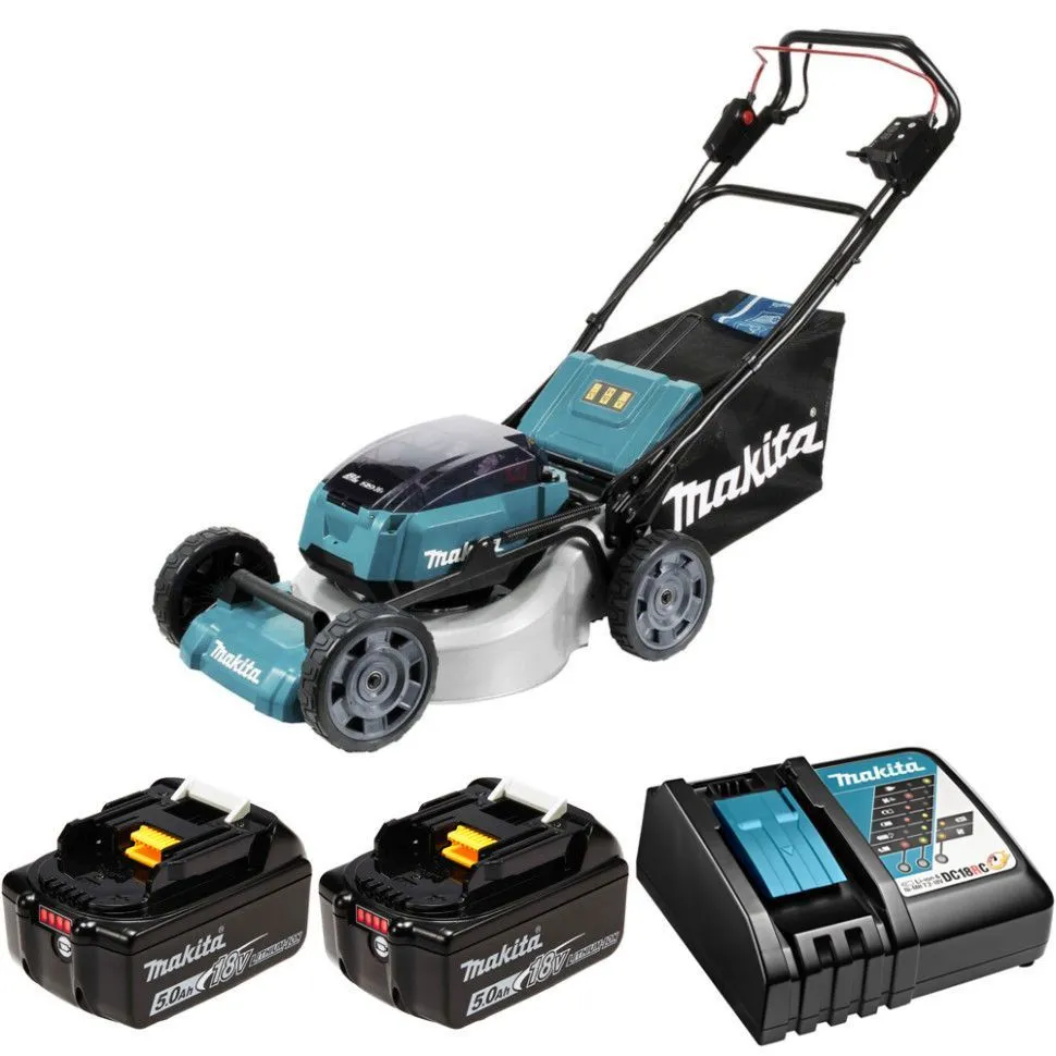 Аккумуляторная газонокосилка Makita DLM462Z + батарея BL1850B 2шт + зарядка DC18RC