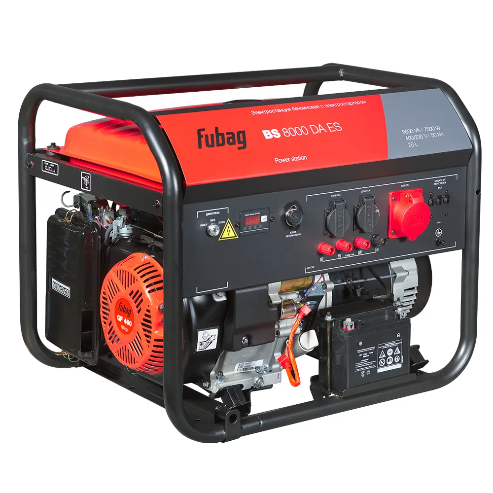 Бензиновый генератор (трехфазный) с электростартером и коннектором автоматики FUBAG BS 8000 DA ES (641088)