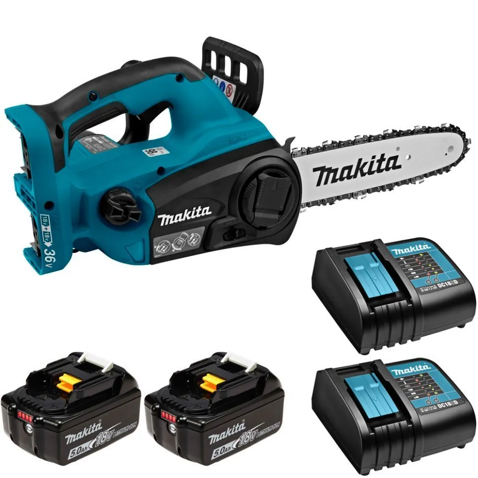 Аккумуляторная цепная пила Makita DUC302Z + батарея BL1850B 2шт + зарядка DC18SD 2 шт