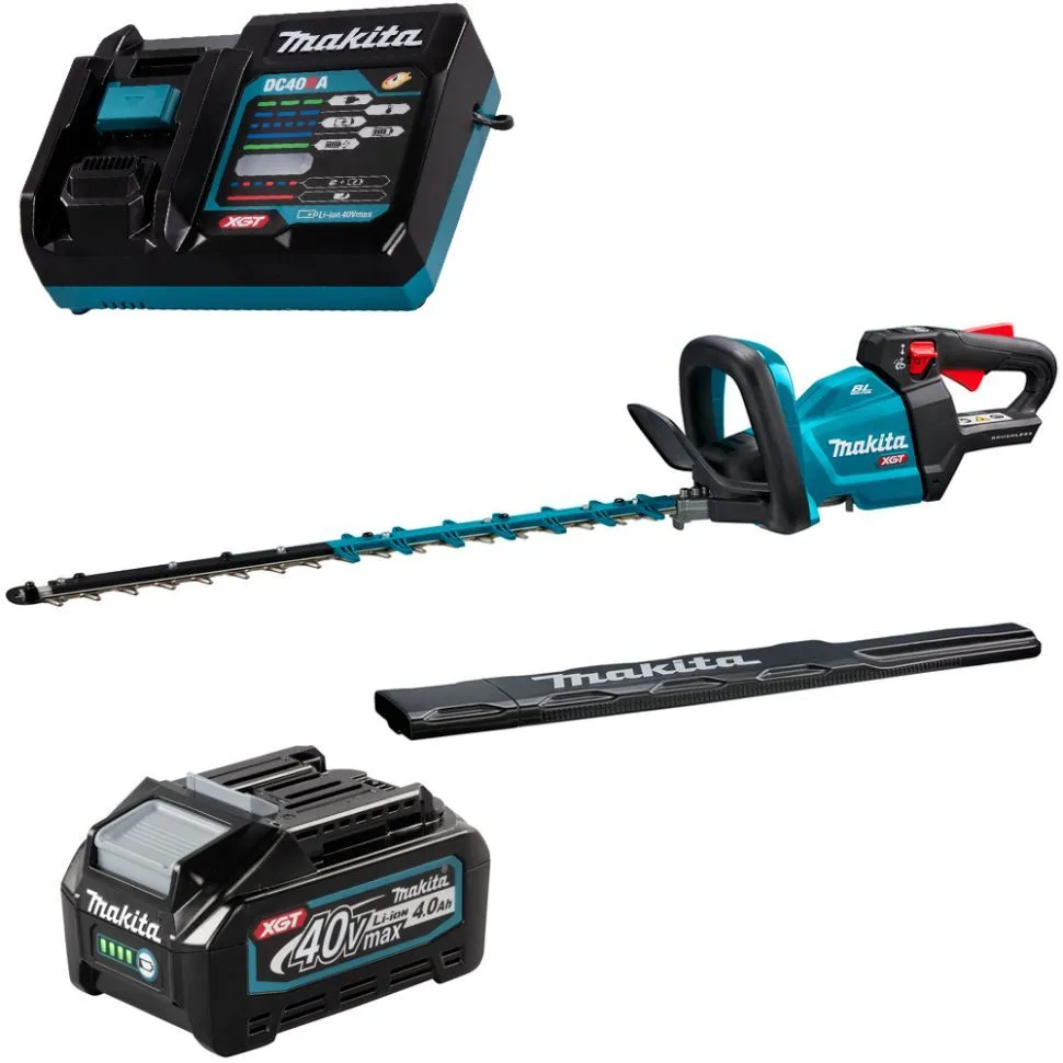 Аккумуляторный кусторез XGT Makita UH004GZ + батарея BL4040 1шт + зарядка DC40RA