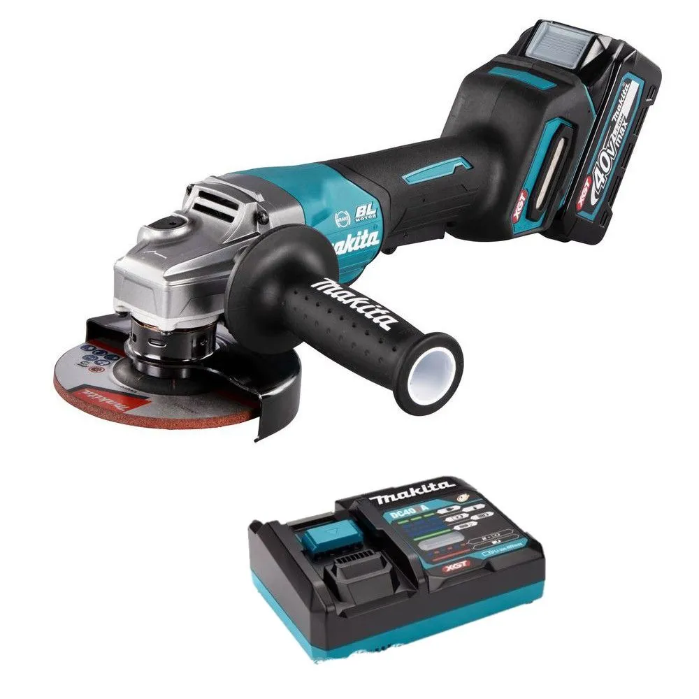 Аккумуляторная угловая шлифмашина Makita XGT GA013GZ + аккумулятор 2,5 Ач (BL4025) и быстрое зарядное устройство (DC40RA) в подарок