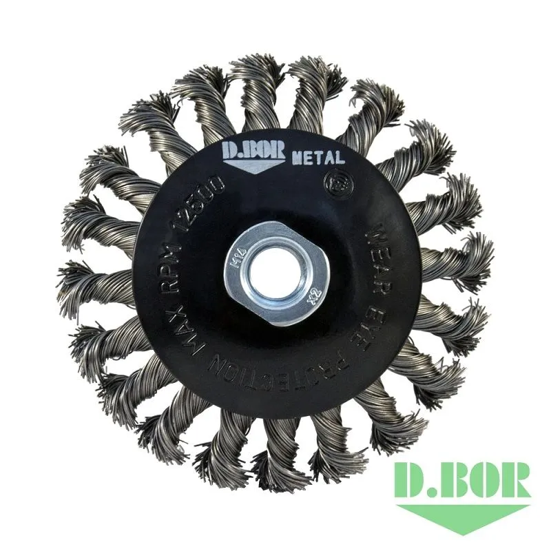 Щётка коническая жгутовая для УШМ, METAL Standard, 115xМ14 - ST0.50 - RPM 12500 D.BOR D11-MS-115-M14-050