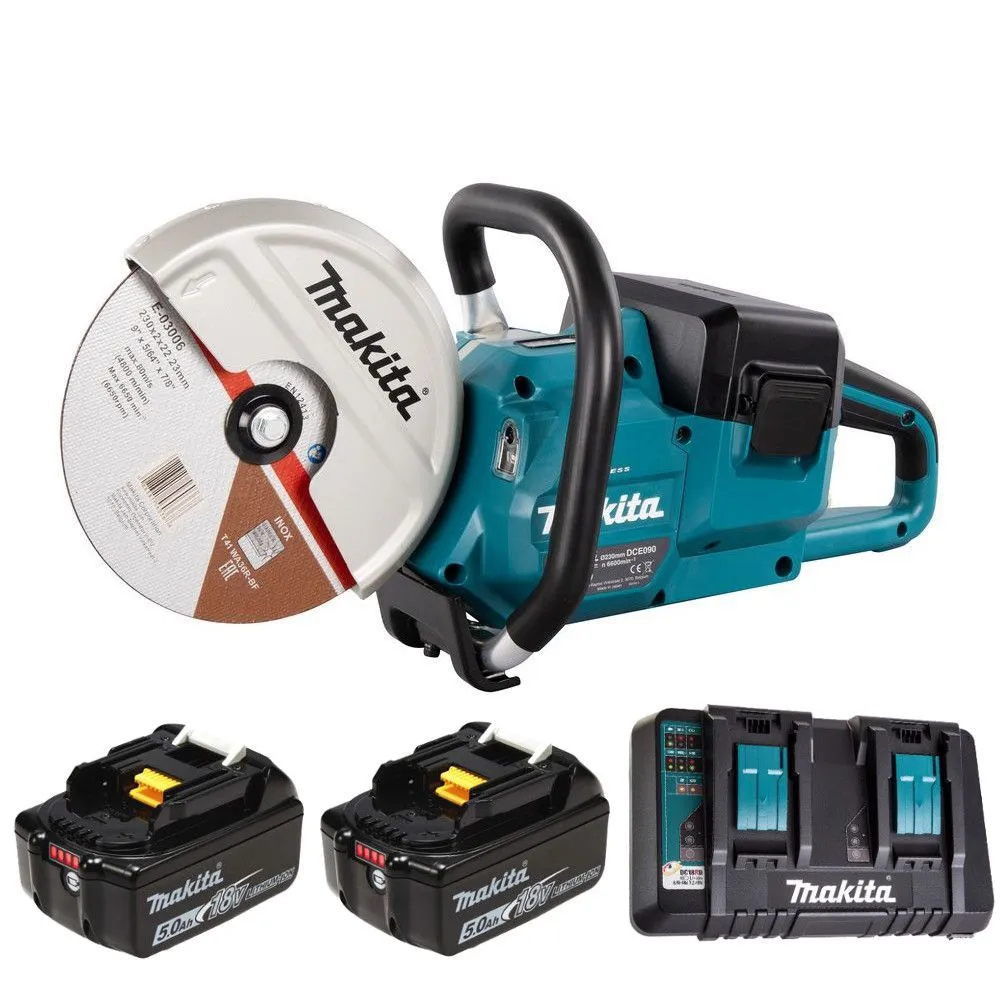 Аккумуляторная отрезная пила по металлу Makita DCE090ZX1 + батарея BL1850B 2шт + зарядка DC18RD
