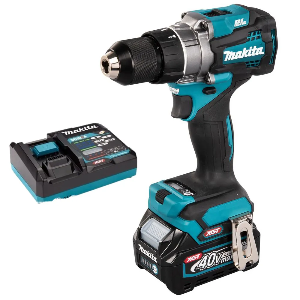 Аккумуляторная дрель-шуруповерт XGT Makita DF001GZ + аккумулятор 4 Ач (BL4040) и быстрое зарядное устройство (DC40RA) в подарок