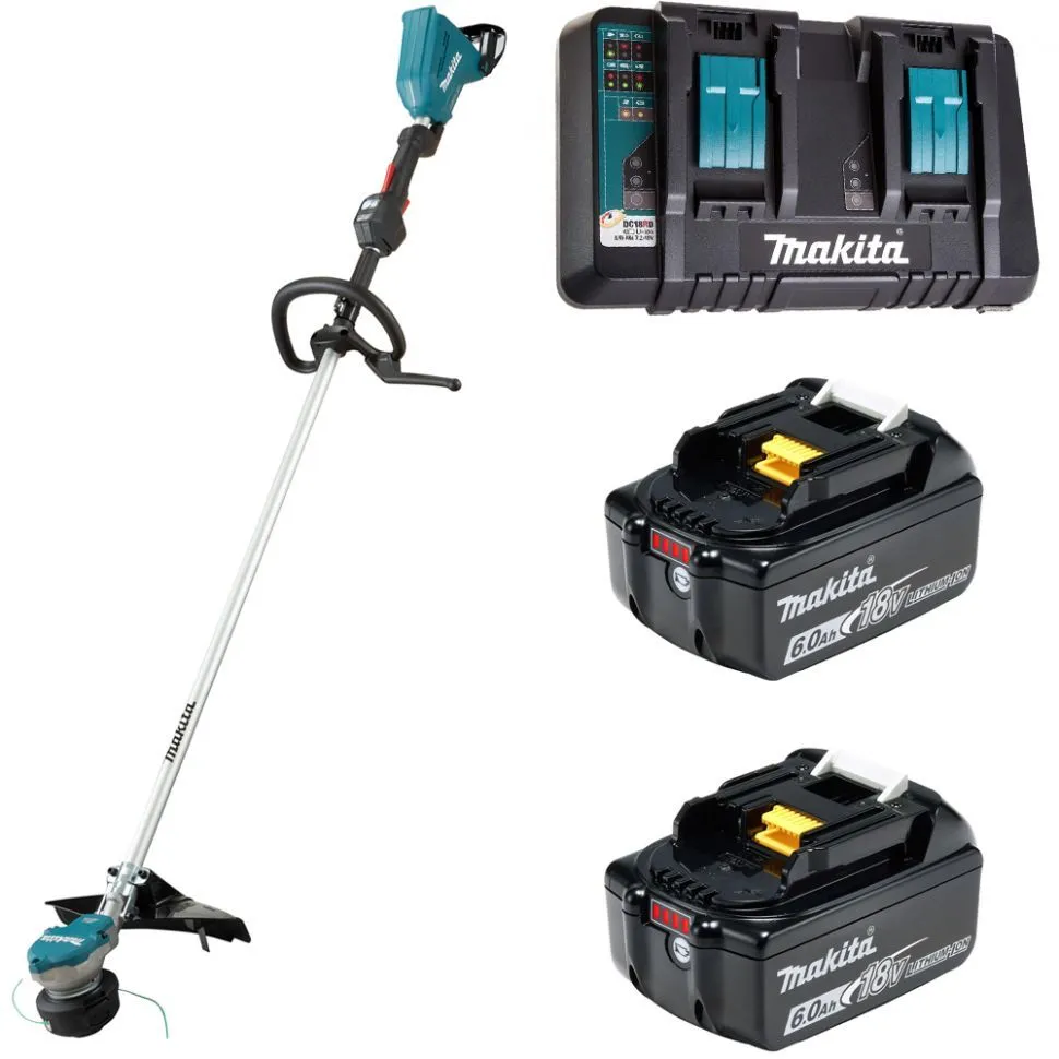 Аккумуляторный триммер Makita DUR368LZ + батарея BL1860B 2шт + зарядка DC18RD