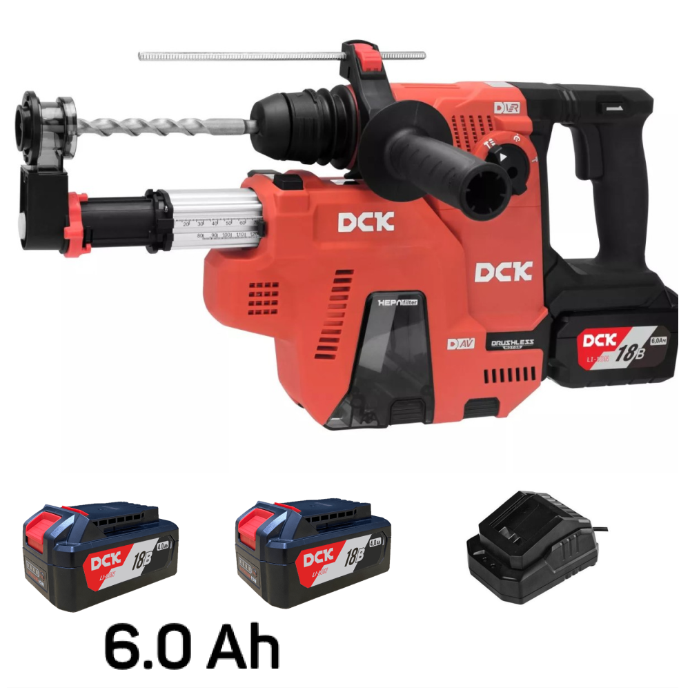 Аккумуляторный перфоратор DCK KRH20V-26 (TYPE H2K KIT) с пылесосом