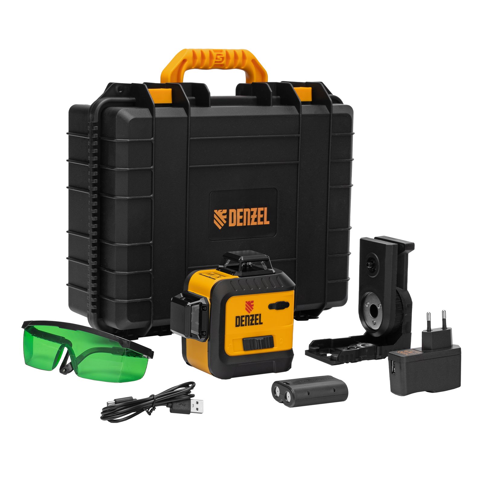 Лазерный уровень мультипризм. LXI 360-2 Green Denzel 35078