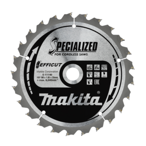 Пильный диск для дерева EFFICUT, 190 мм. Makita E-11162