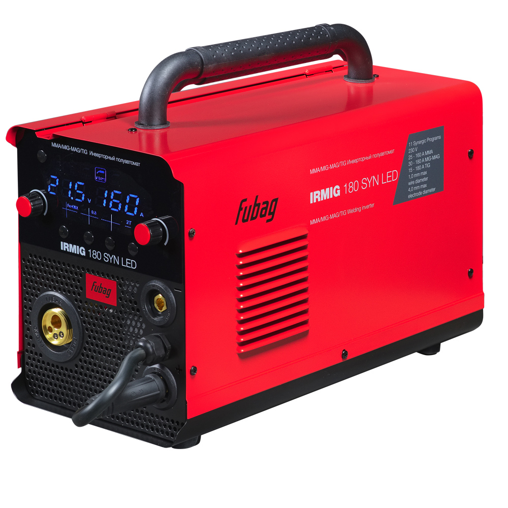 Полуавтомат сварочный инверторный FUBAG IRMIG 180 SYN LED с горелкой 250 А в комплекте (646403)