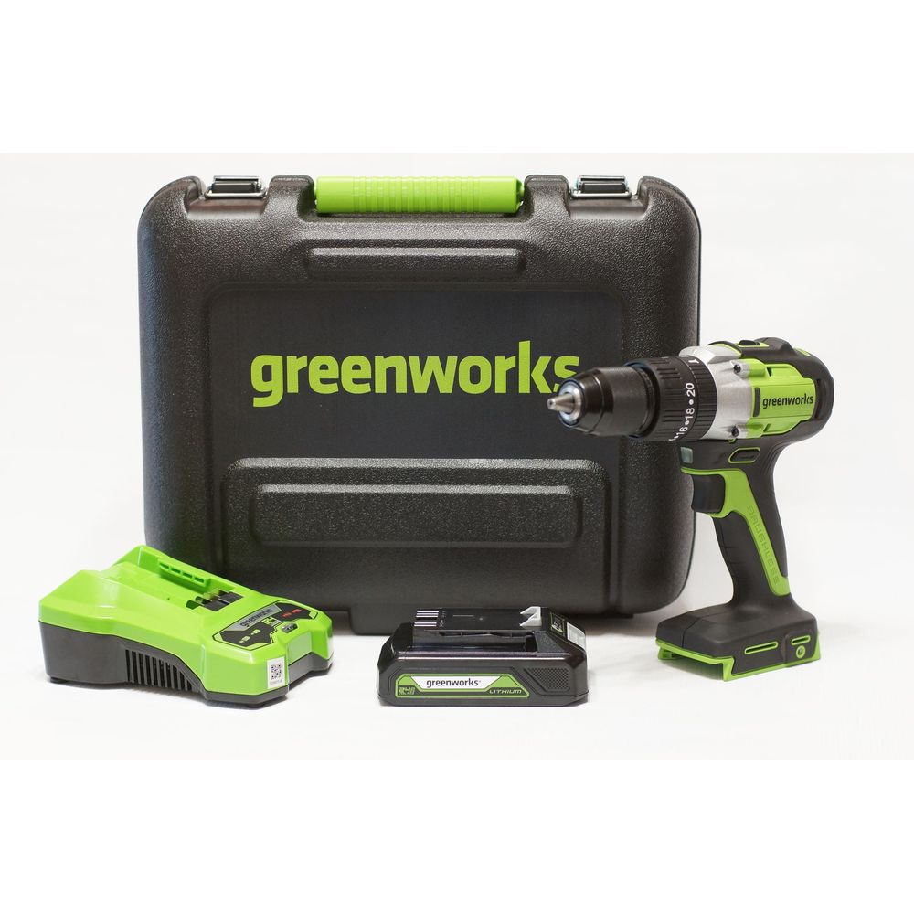 Ударная дрель-шуруповерт Greenworks GD24DD60K2 (3704107UA)