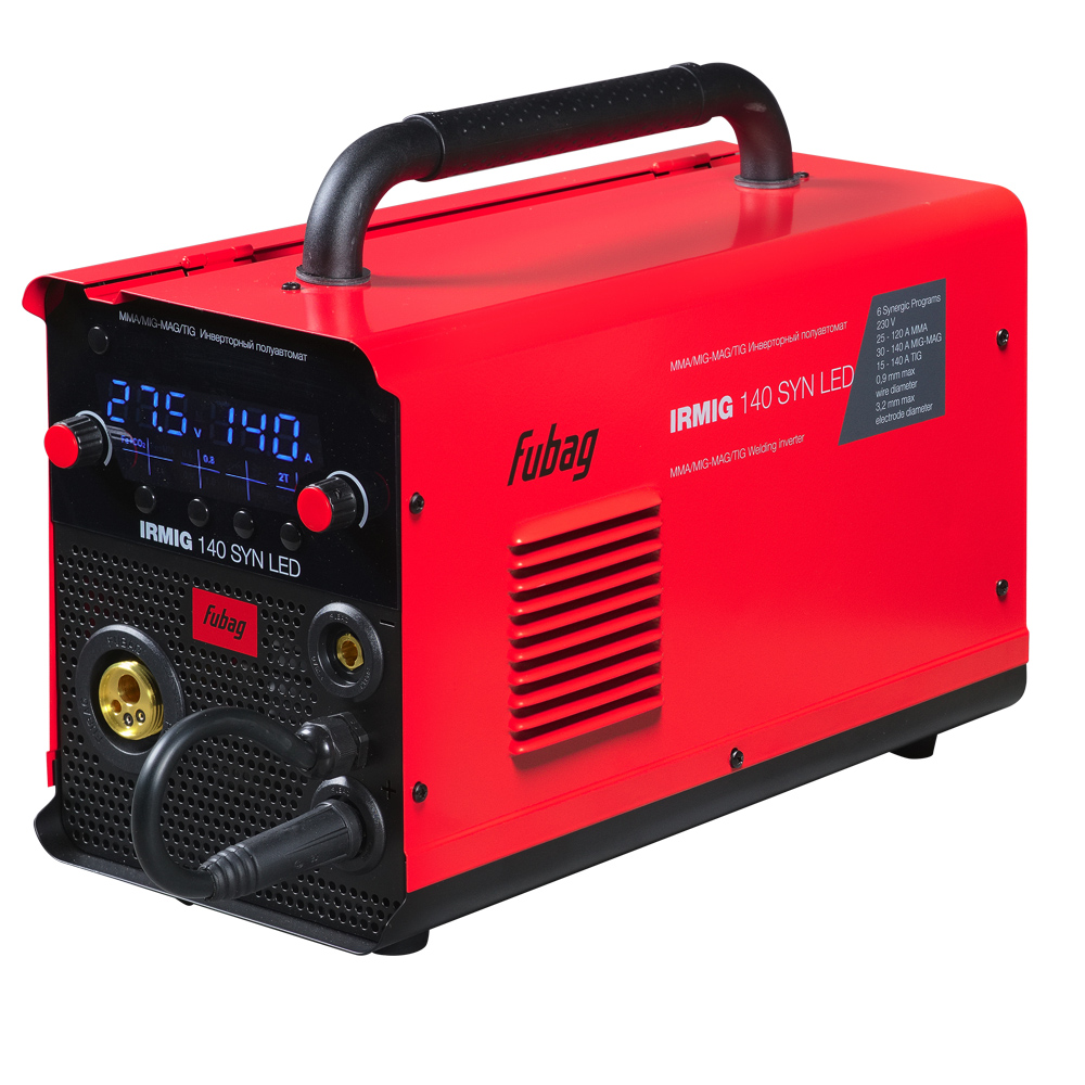 Полуавтомат сварочный инверторный FUBAG IRMIG 140 SYN LED с горелкой 150 А в комплекте (646401)