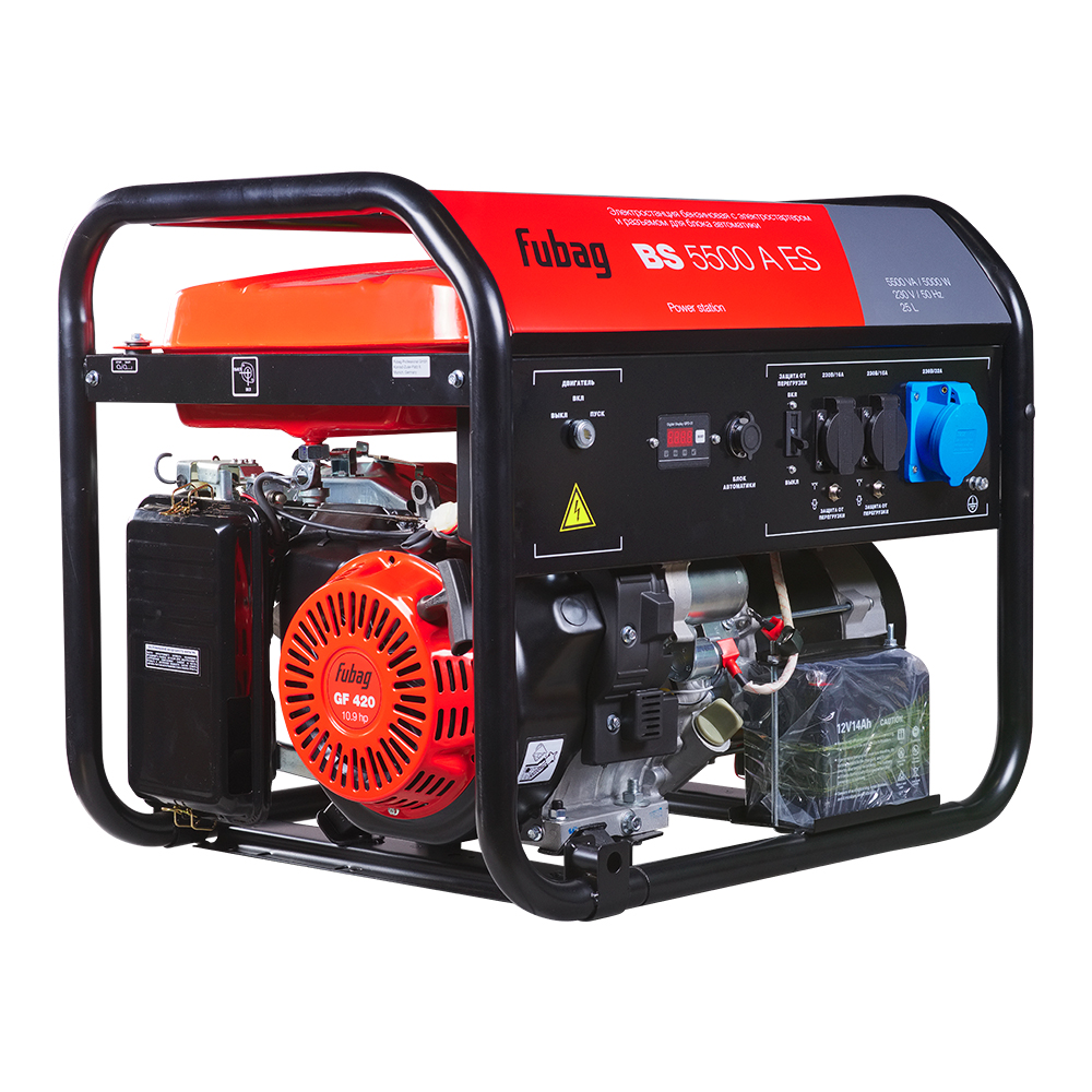 Бензиновый генератор с электростартером и коннектором автоматики FUBAG BS 5500 A ES (646279)
