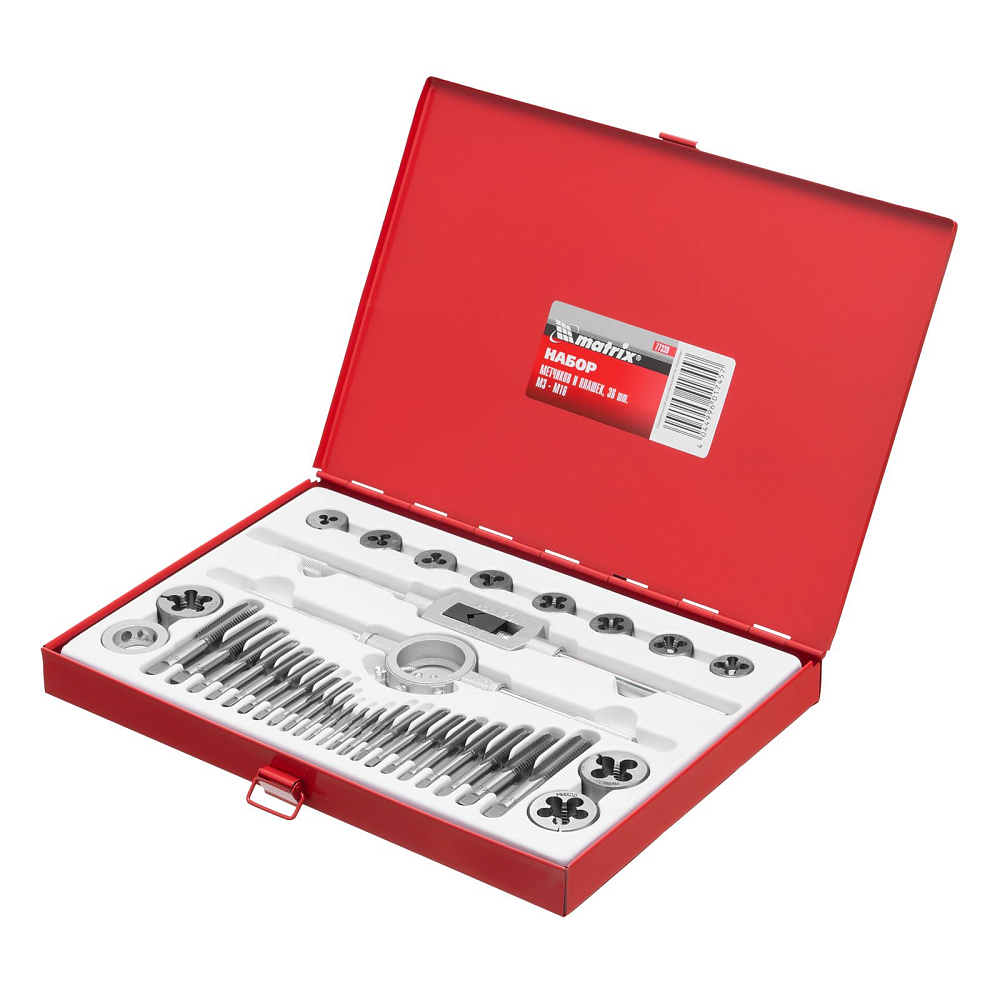 Набор метчиков и плашек М3 - М16 Matrix 77339