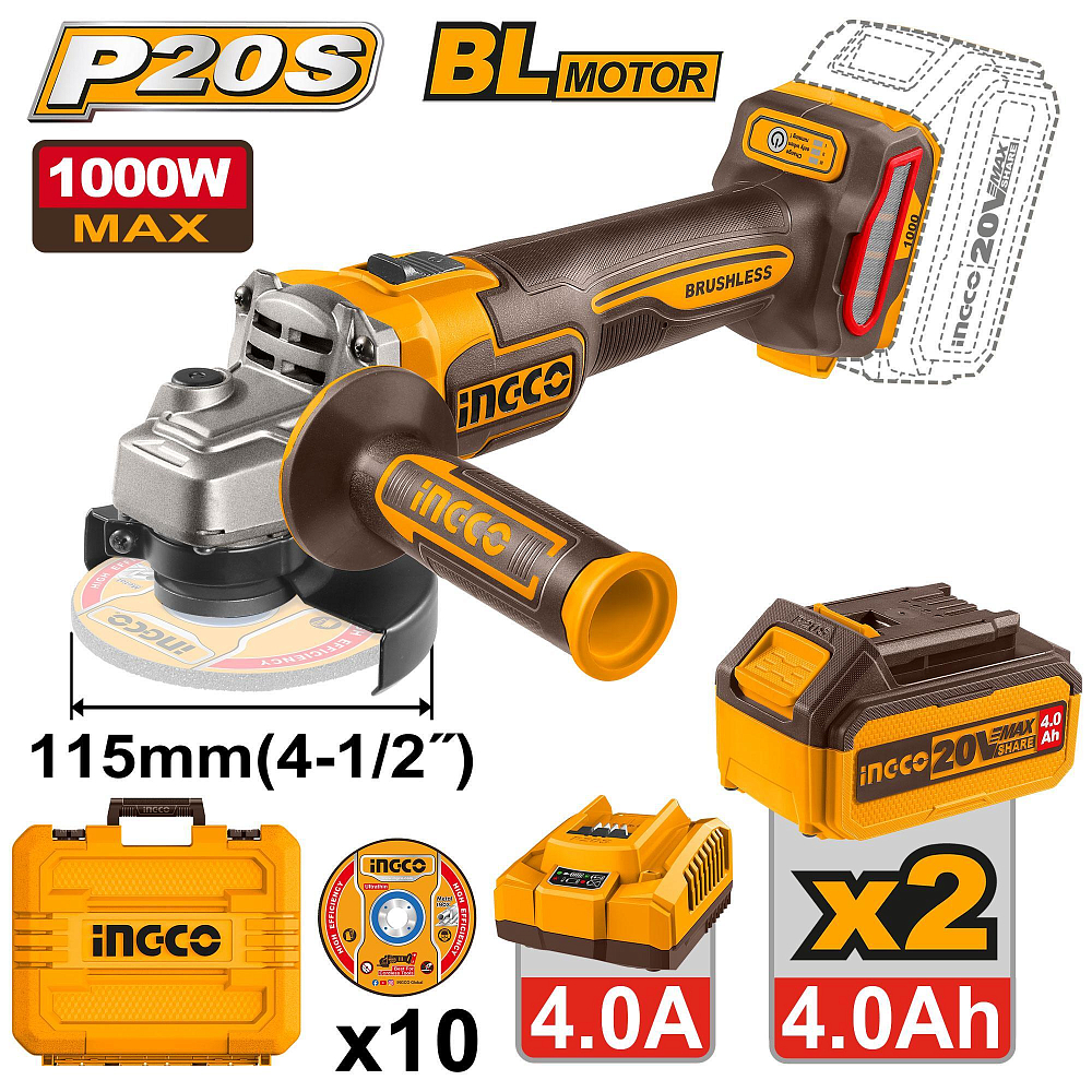Аккумуляторная УШМ INGCO INDUSTRIAL CAGLI271532