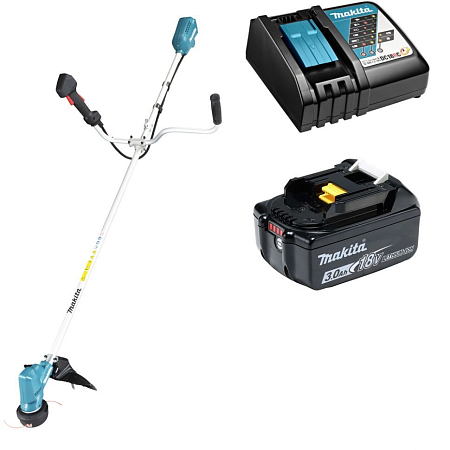 Аккумуляторный триммер Makita DUR190UZX3 + батарея BL1830B + зарядка DC18RC