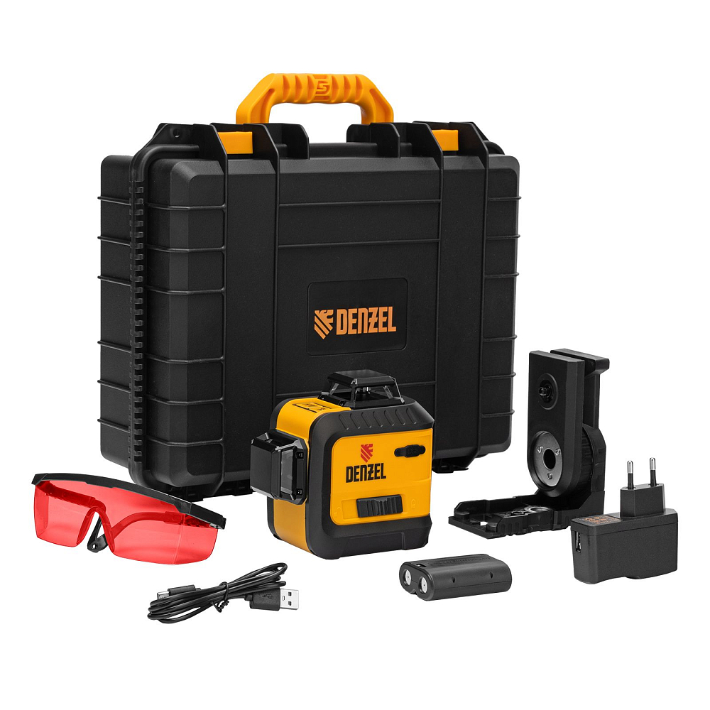 Лазерный уровень мультипризменный LX 360-3 Red Denzel 35077