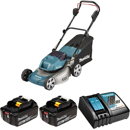 Аккумуляторная газонокосилка Makita DLM460Z + батарея BL1850B 2шт + зарядка DC18RC