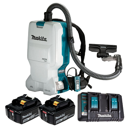 Аккумуляторный ранцевый пылесос Makita DVC660Z + батарея BL1850B 2шт + зарядка DC18RD