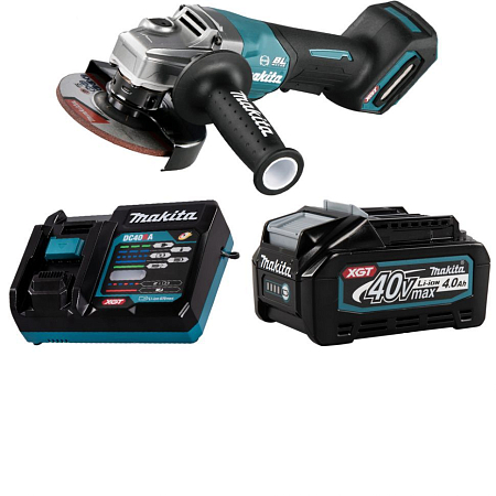 Аккумуляторная угловая шлифмашина Makita XGT GA013GZ + аккумулятор 4 Ач (BL4040) и быстрое зарядное устройство (DC40RA) в подарок