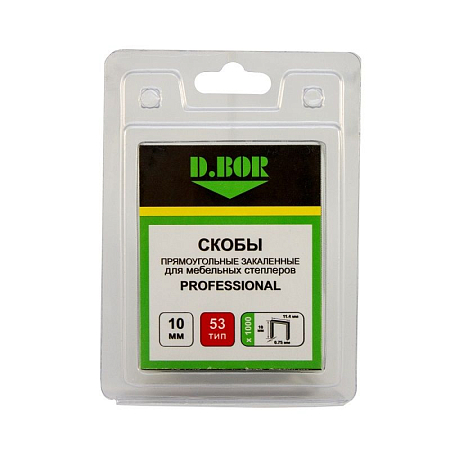 Скобы PROFESSIONAL, 53/6 (1000 шт.) D.BOR  D3-D-P2-053-06-1000