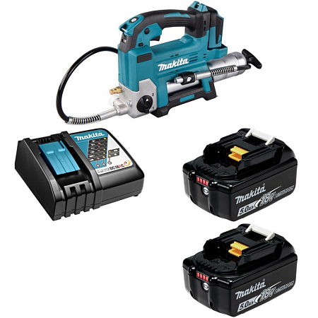 Аккумуляторный шприц для смазки Makita DGP180Z + батарея BL1850B 2шт + зарядка DC18RC
